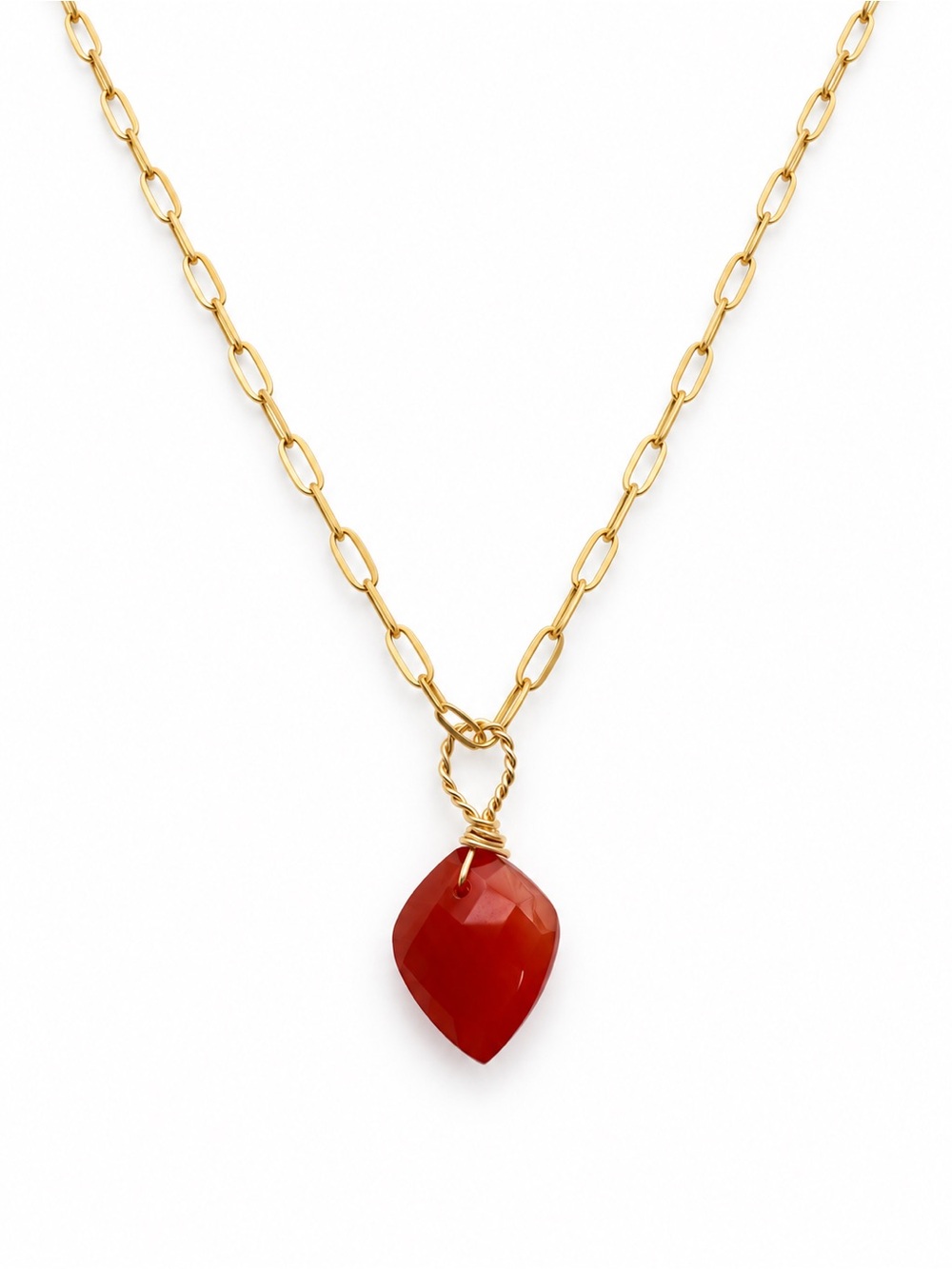 A2N1 Carnelian Paperclip Necklace